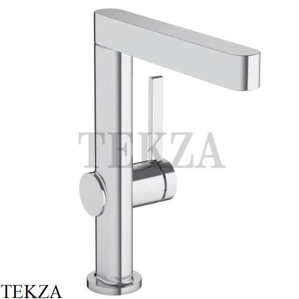 Hansgrohe FINORIS Смеситель для раковины 230 поворотный, с донным клапаном Push-Open 76060000, хром глянец