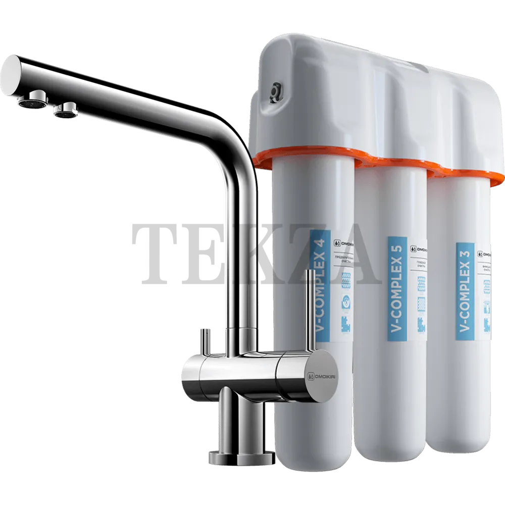 Omoikiri Nagano + Pure drop Lite Комплект смеситель+фильтр 4146.8028 C хром глянец