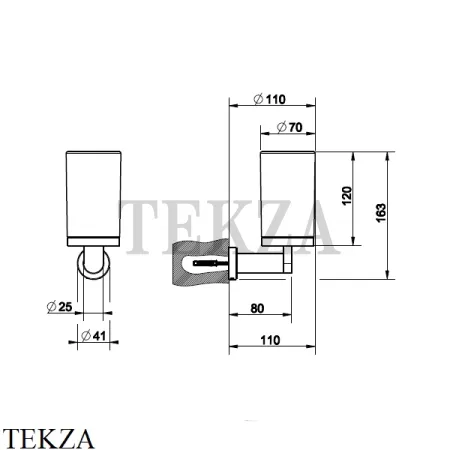 Gessi Emporio Стакан для щеток с держателем стекло сатин 38809-299, черный матовый