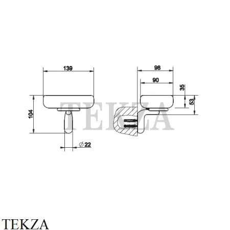 Gessi Goccia Мыльница настенная, черная керамика 38002-031, хром глянец