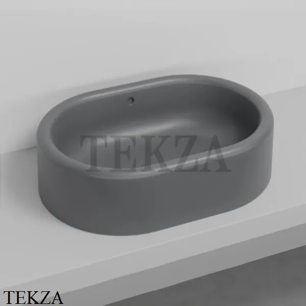 Cielo Itaca Раковина накладная овальная, с переливом ITLAO LV, черный матовый Lavagna