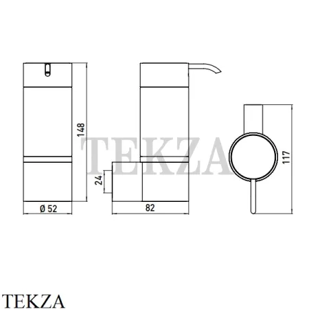 Emco System2 Дозатор для жидкого мыла и лосьона, стекло 3521 001 00, хром глянец
