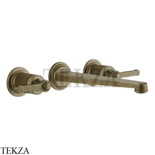 Gessi VENTI20 Смеситель для раковины на 3 отв. длинный, внешняя часть 65090-713, Antique Brass