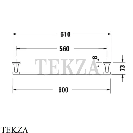 Duravit Starck T Держатель для банного полотенца 0099424600, черный матовый
