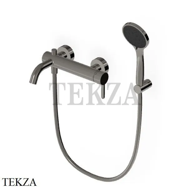 Zucchetti Isy22 Смеситель для ванны с душевым гарнитуром ZIS522.C50, metal black