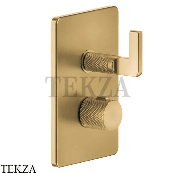 Gessi INCISO SHOWER Термостатический смеситель, 3 потока, внешняя часть 58136-727, Brushed Brass