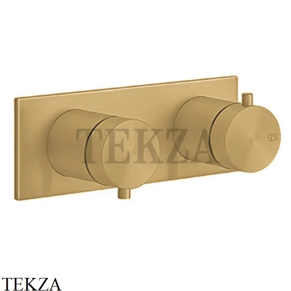 Gessi 316 SHOWER Термостат для душа на 3 выхода, на планке внешняя часть 54036-727, Brushed Brass