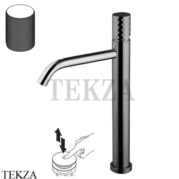 FIMA Carlo Frattini Spillo TECH G Смеситель для раковины, с донным клапаном F3031T/HXSGCS, Brushed black chrome