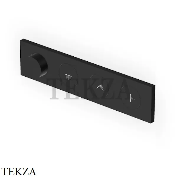 Zucchetti Hoop Термостат для душа на 3 потока, форсунки, внешняя часть ZHO773.P81, brushed total black PVD