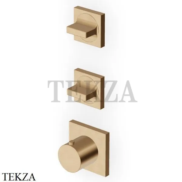 Zucchetti Aguablu Термостат для душа, 2 выхода, внешняя часть ZA5802.P31, brushed british gold PVD