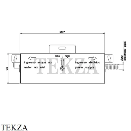 Gessi Встраиваемая часть для душевого каскадного излива с подсветкой 39897-238