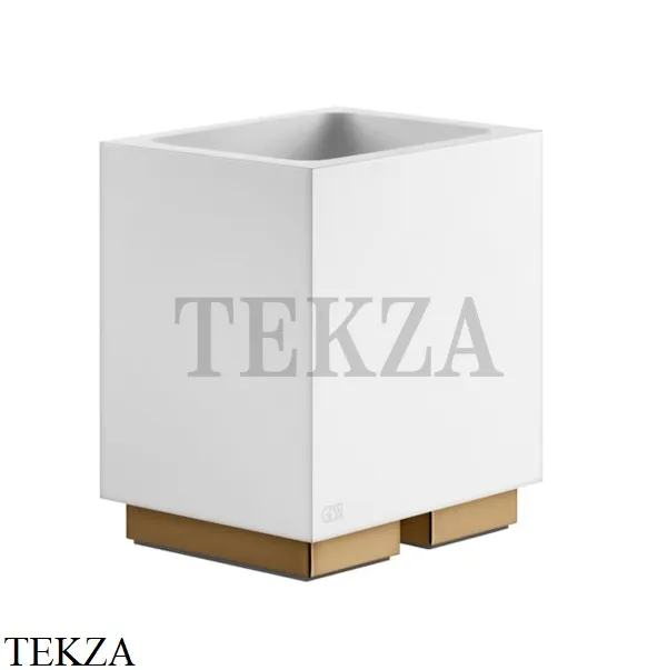 Gessi Rettangolo Стакан настольный, композит белый 20831-735, Warm Bronze PVD