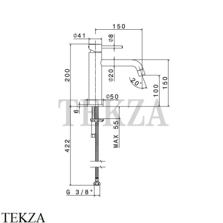 Newform XT Смеситель для раковины 150, без гарнитура 4209.M0.071, Gold satin