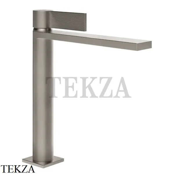 Gessi Inverso RIGATO Смеситель для раковины средний, с донным клапаном 73555-149, Finox Brushed Nickel