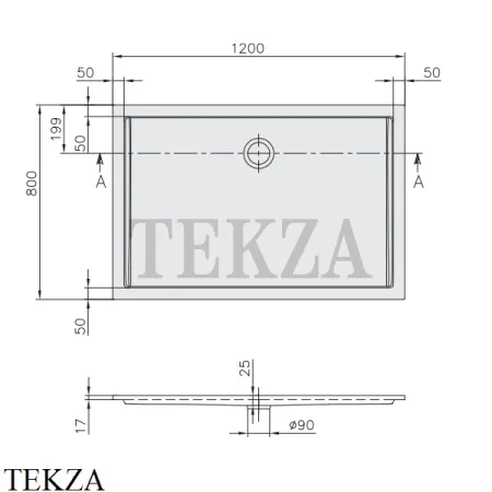 Villeroy & Boch FUTURION FLAT Душевой поддон из Quaryl 120х80 см UDQ1280FFL2V-01, белый глянец