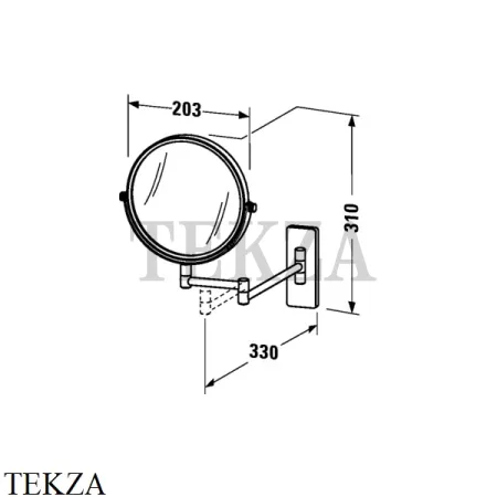 Duravit D-Code Зеркало косметическое 3х увеличение 0099121000, без подсветки