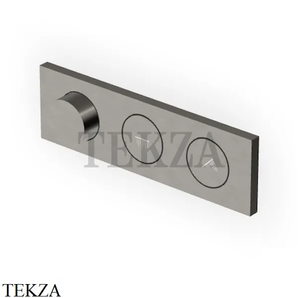 Zucchetti Hoop Термостат для душа на 2 потока, внешняя часть ZHO782.C51, brushed metal black