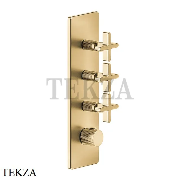 Gessi INCISO WELLNESS Термостат 3 выхода, внешняя часть 58226-727, Brushed Brass