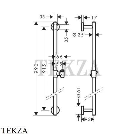 Hansgrohe Unica Душевая штанга Comfort 90 см 26402000, хром глянец