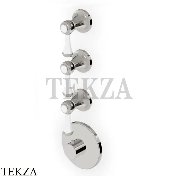 Zucchetti Agora Classic Термостат для душа, 3 выхода, внешняя часть ZAM661.C8, nickel глянец