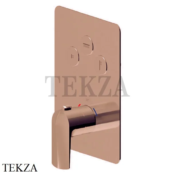 Newform Delta Zero Термостат для душа 3 потока select, внешняя часть 70430E.58.061, PVD Copper Bronze