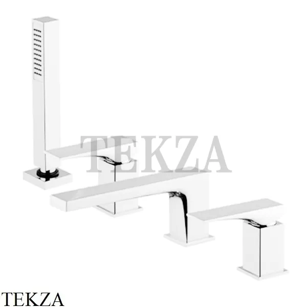 FIMA Carlo Frattini Zeta Смеситель на борт ванны с гарнитуром F3974BS, белый матовый