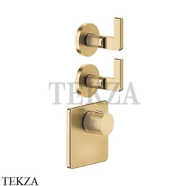 Gessi INCISO WELLNESS Термостат 2 выхода, внешняя часть 58214-727, Brushed Brass