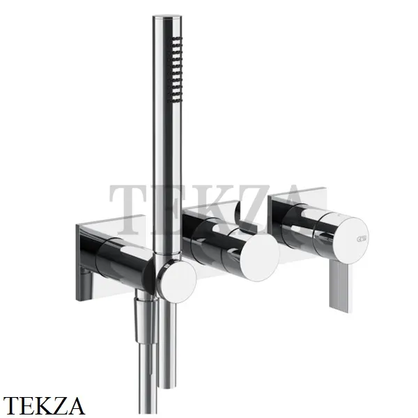 Gessi Inverso RIGATO Смеситель для душа, 2 потока, с гарнитуром, внешняя часть 73536-031, хром глянец