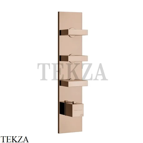 Gessi Rettangolo Wellness Термостат 3 выхода, внешняя часть 43026-030, Copper глянец