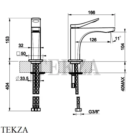 Gessi RILIEVO Смеситель для раковины, без донного клапана 59002-279, белый матовый