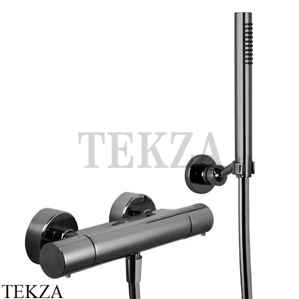 FIMA Carlo Frattini Spillo UP Термостат для душа настенный, с гарнитуром F4275CS, Brushed black chrome