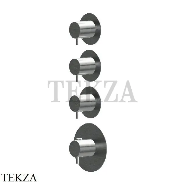 Newform X-Steel 316 Термостат для душа на 3 потока, внешняя часть 69860EX.59.064, PVD Brushed gun metal