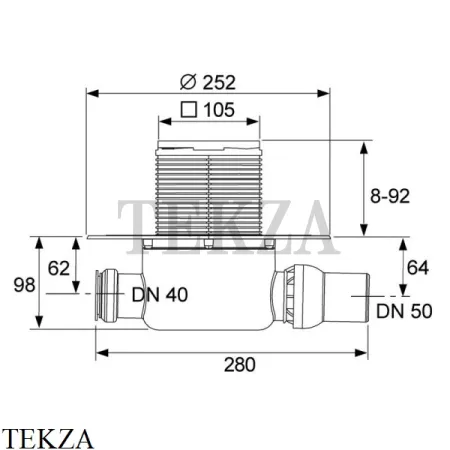 TECEdrainpoint S 120 Комплект трап дренажный стандартный с универсальным фланцем Seal System 3601200