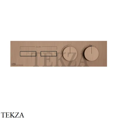 Gessi HI-FI Термостатический смеситель на 2 потока, внешняя часть 63012-708, Copper Brushed