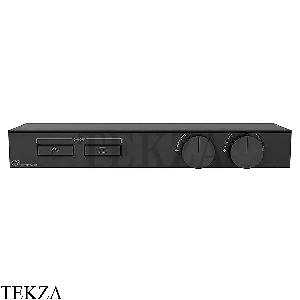 Gessi HI-FI Термостатический смеситель с полочкой, на 2 потока, внешняя часть 63022-707, Black Metal Brushed PVD
