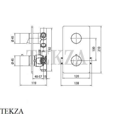 Bossini Black & White OKI Термостат для душа, на 2,3,4,5 выходов, внешняя часть Z00002.045, белый матовый