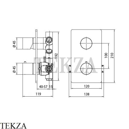 Bossini Black & White OKI Термостат для душа, на 2,3,4,5 выходов, внешняя часть Z00002.045, белый матовый