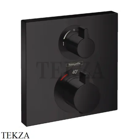Hansgrohe Ecostat Square Термостат для душа на 2 потребителя, внешняя часть 15714670, черный матовый