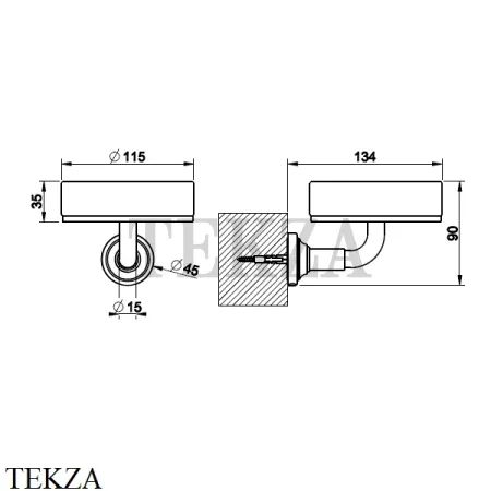 Gessi VENTI20 Мыльница настенная черная 65402-708, Copper Brushed