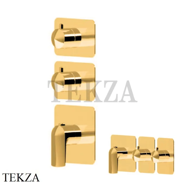 Newform Delta Zero Термостат для душа 2 потока, внешняя часть 69864E.61.020, PVD Glossy Gold