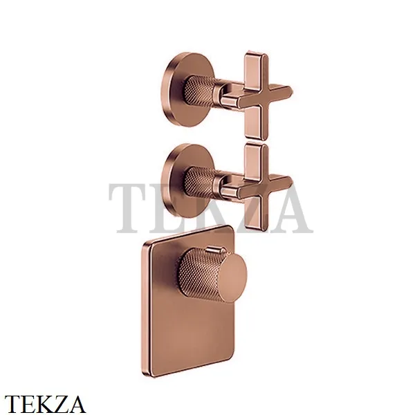 Gessi INCISO WELLNESS Термостат 2 выхода, внешняя часть 58344-708, Copper Brushed