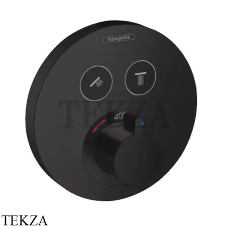 Hansgrohe ShowerSelect S Термостат для душа, 2 выхода, внешняя часть 15743670, черный матовый
