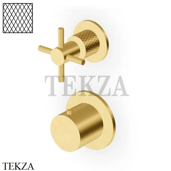 Zucchetti Helm Diagonal Термостат для душа на 1 поток, внешняя часть ZHM801.XP41G3, brushed gold PVD