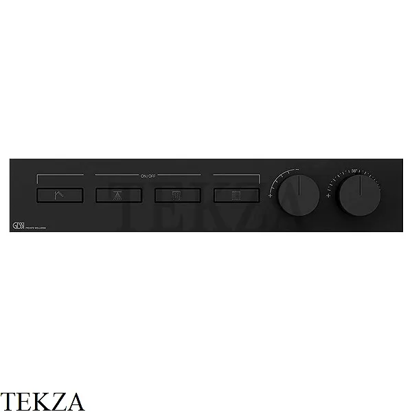Gessi HI-FI Термостатический смеситель на 4 потока, внешняя часть 63016-299, Black XL
