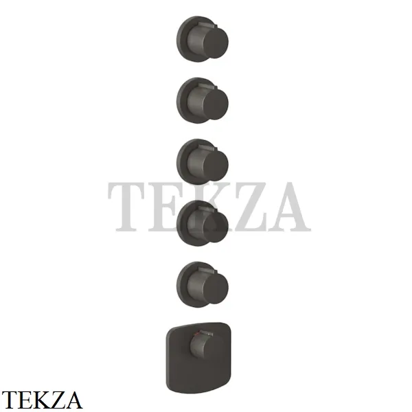 Gessi Ingranaggio-Anello Термостат для душа, 5 потоков, внешняя часть 43240-707, Black Metal Brushed