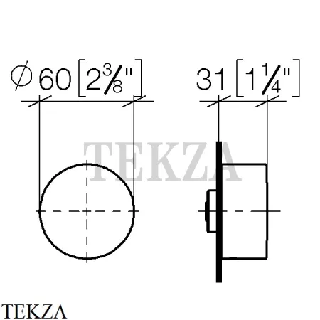 Dornbracht xTOOL Вентиль скрытого монтажа 1/2, внешняя часть 36607740-33, черный матовый