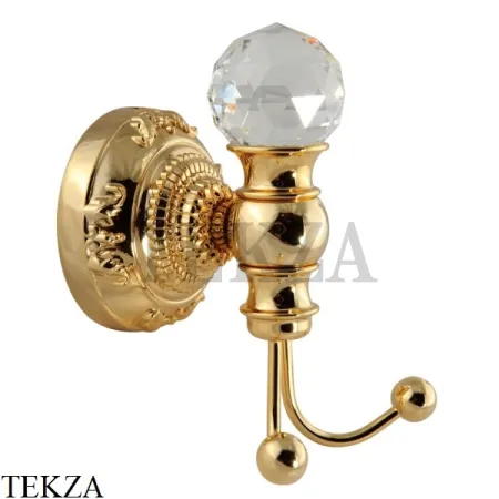 Migliore Cristalia SWAROVSKI Крючок двойной для халата и полотенца 16838, золото глянец