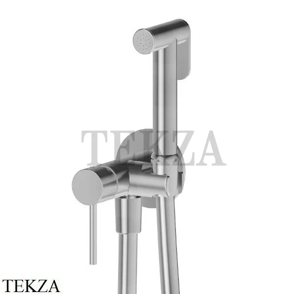 Newform Гигиенический душ с держателем и смесителем, 886E.59.066, PVD Brushed Stainless Steel