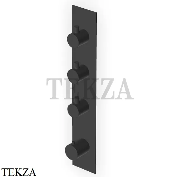 Zucchetti Pan Термостат для душа, 3 выхода, внешняя часть ZT28661.N6, матовый черный