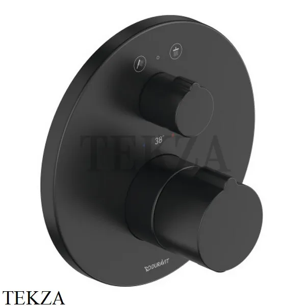 Duravit C.1 Термостат для душа на 2 потока, внешняя часть, черный матовый